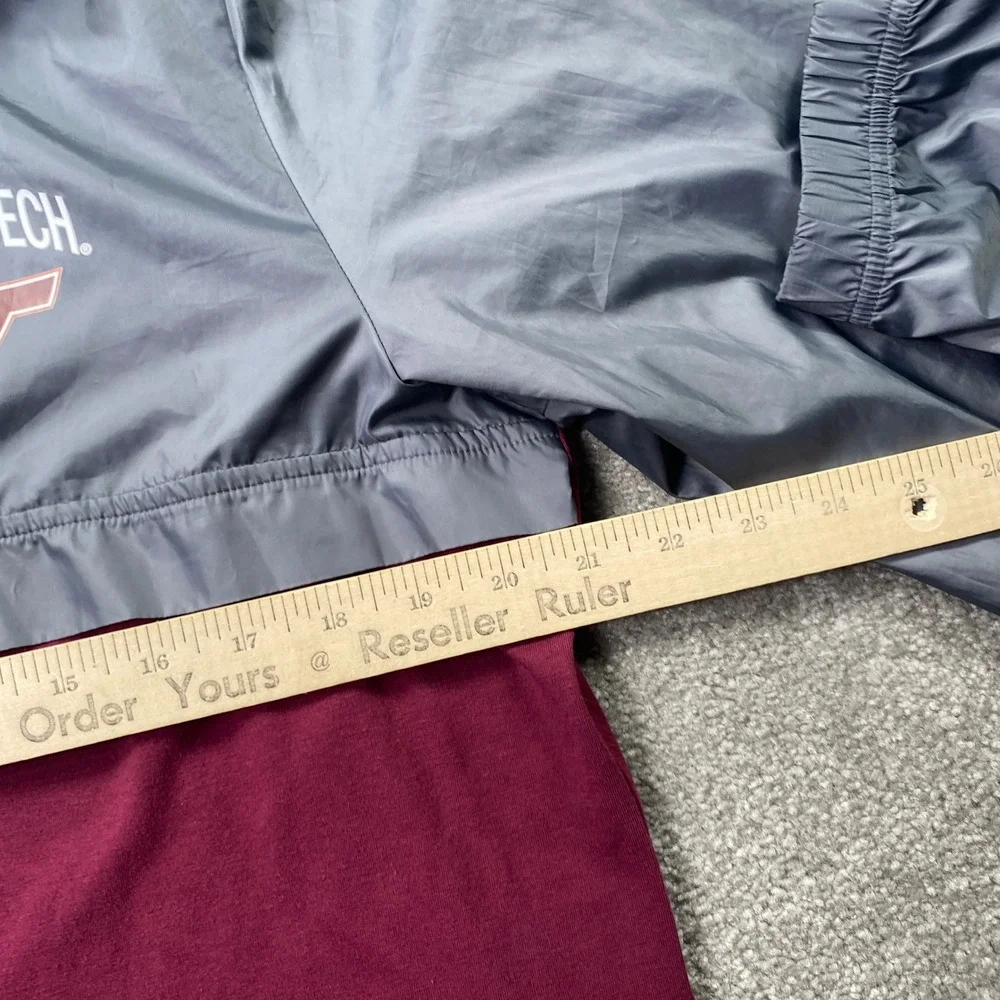 Under Armour Virginia Tech Windbreaker Men Large Grey Maroon Colorblock Pullover